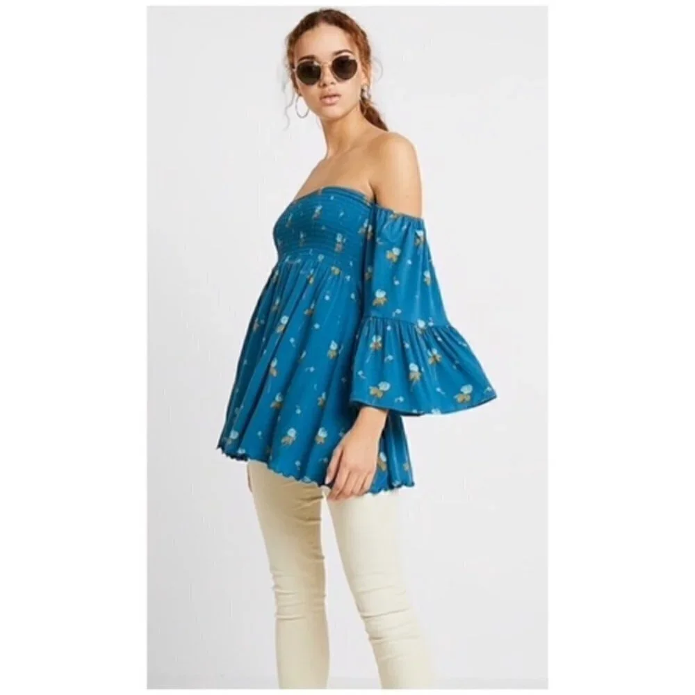 FREE PEOPLE Sz S Lana Off the Shoulder Tunic NWT